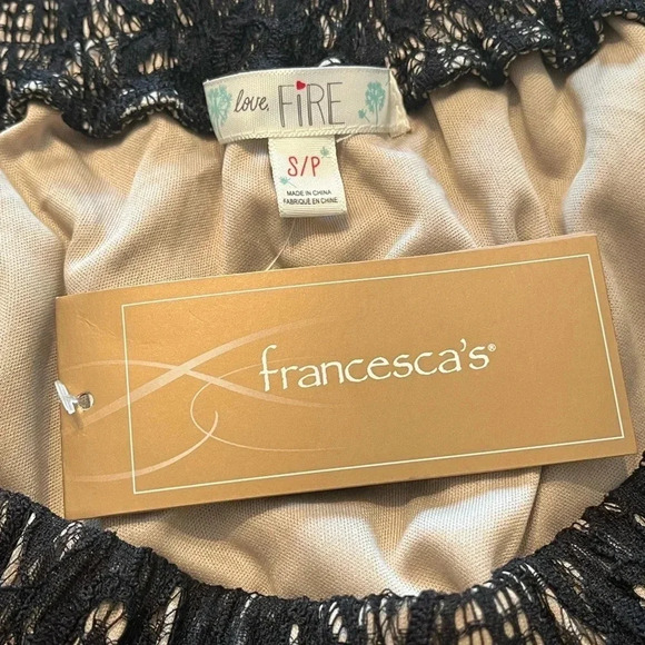 LOVE FIRE Women's Dress Black Lace Off the Shoulder‎ Fancy Mini Dress - Picture 15 of 15